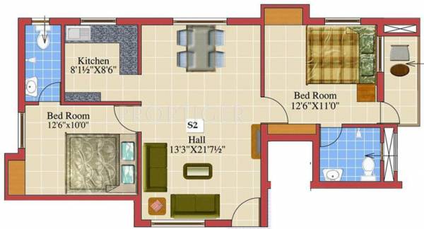 Sri Durga Aaba (2BHK+2T (1,051 sq ft) 1051 sq ft)