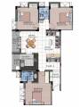Floor Plan (3BHK+3T) S and S Foundations Sai Sangirth Floor Plan (3BHK+3T)