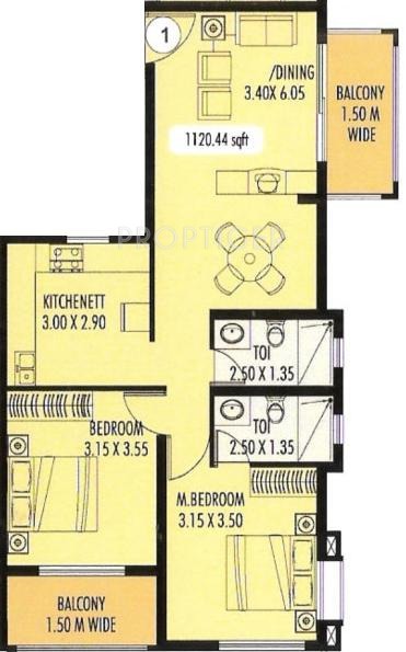 Heritage Exotica (2BHK+2T (1,120 sq ft) 1120 sq ft) Heritage Exotica (2BHK+2T (1,120 sq ft) 1120 sq ft)