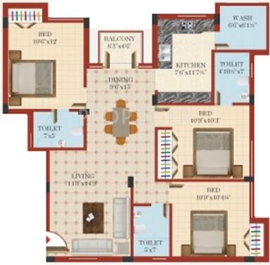 Rainbow Paradise (3BHK+3T (1,330 sq ft) 1330 sq ft) Rainbow Paradise (3BHK+3T (1,330 sq ft) 1330 sq ft)