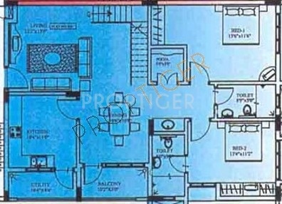 GM Property Developers Elegancy Floor Plan (2BHK+2T)