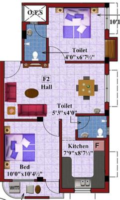 Rajus Govind (2BHK+2T (723 sq ft) 723 sq ft)