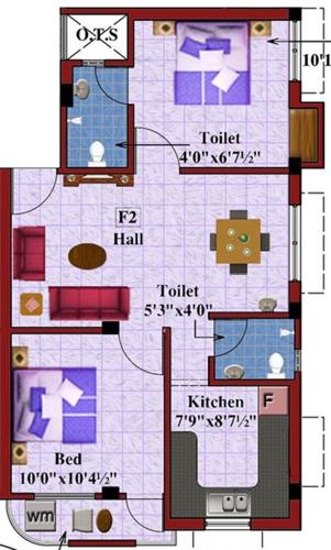 Rajus Govind (2BHK+2T (723 sq ft) 723 sq ft)