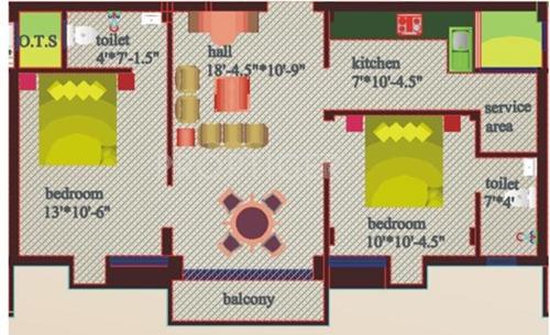 Sree Homes Adora Appartment (2BHK+2T (960 sq ft) 960 sq ft)
