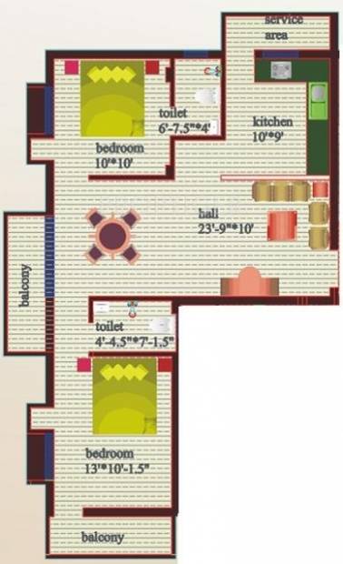 Sree Homes Adora Appartment (2BHK+2T (1,060 sq ft) 1060 sq ft)