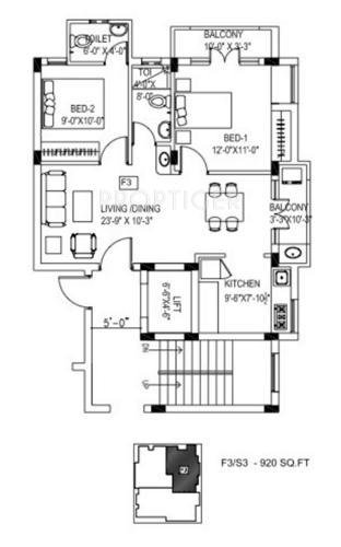 Madhurams Aalaya (2BHK+2T (920 sq ft) 920 sq ft)
