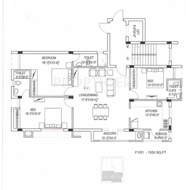 Madhurams Aalaya (3BHK+3T (1,550 sq ft) 1550 sq ft)