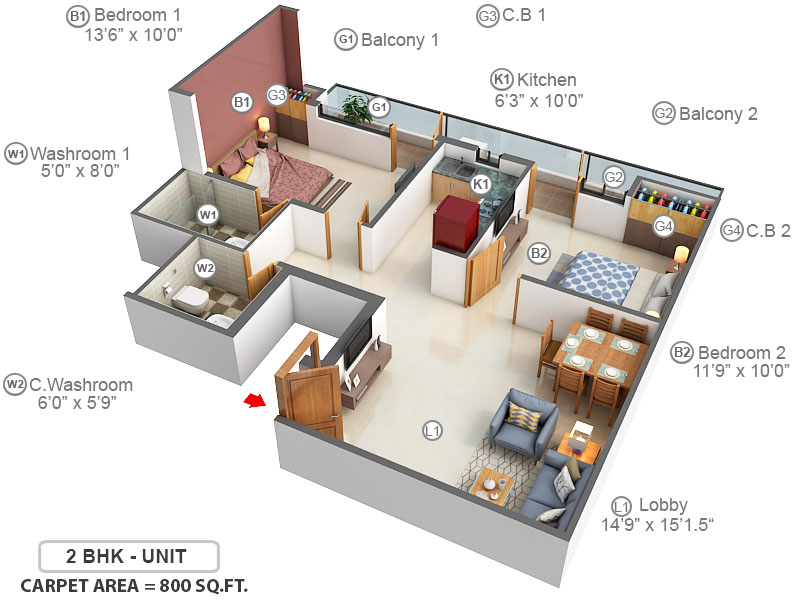 3DFloorPlan of Surendra Homes 2