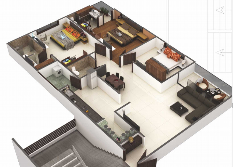 3DFloorPlan of Radhe Heights