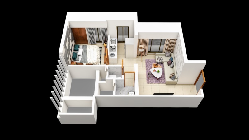 3DFloorPlan of Thakar Sunspire Vishnu