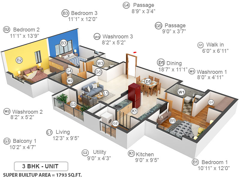 3DFloorPlan of Brigade Residences