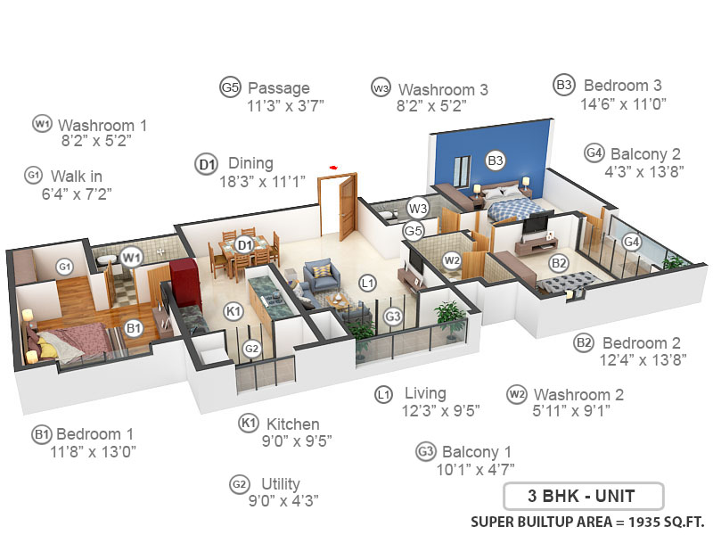 3DFloorPlan of Brigade Residences