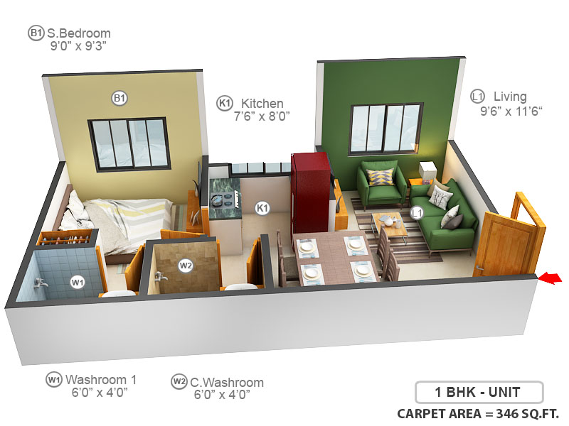 3DFloorPlan of Rajlaxmi RaajLaxmi Towers
