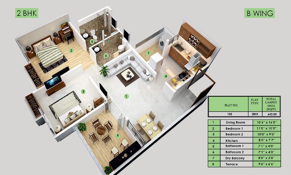 3DFloorPlan of Excellaa Residency