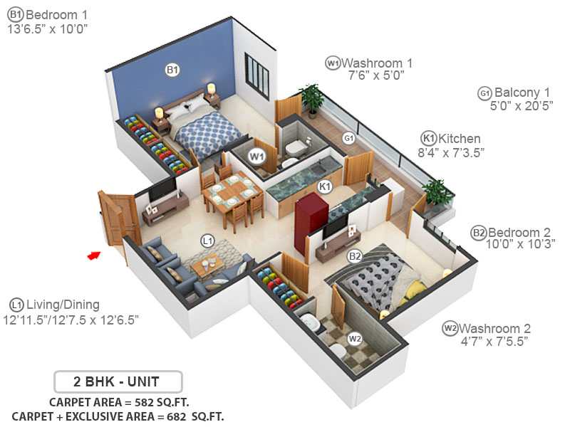 3DFloorPlan of Suncity Avenue 76