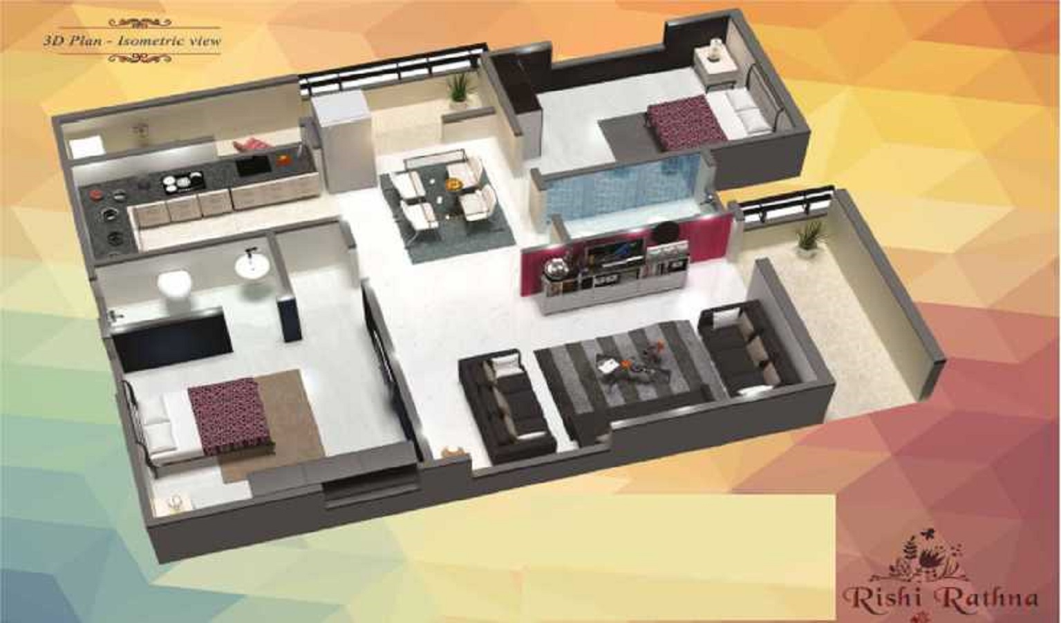 3DFloorPlan of V2 Rishi Rathna
