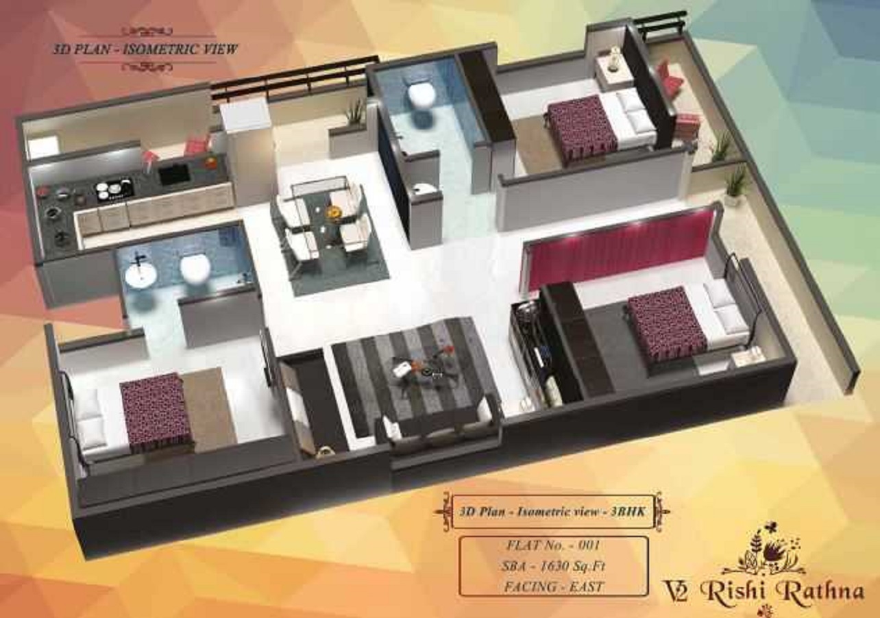 3DFloorPlan of V2 Rishi Rathna