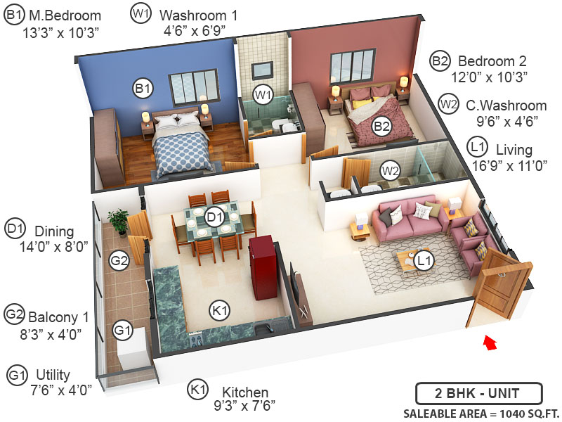 3DFloorPlan of Sai Krupa