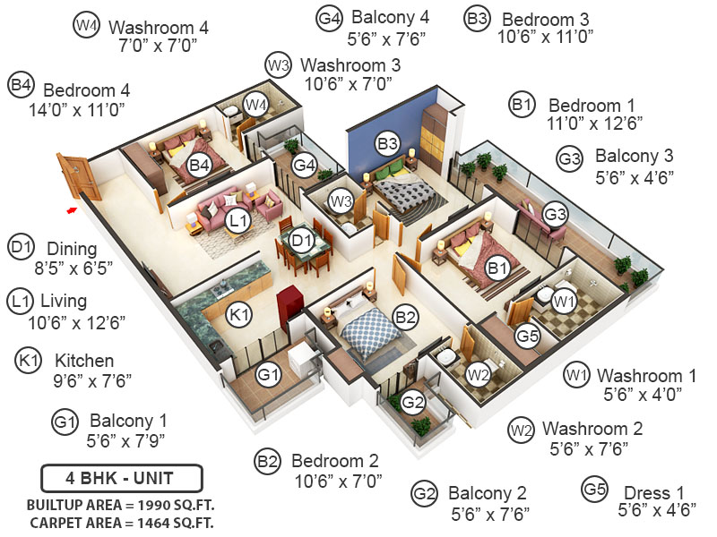 3DFloorPlan of Irish Pearls