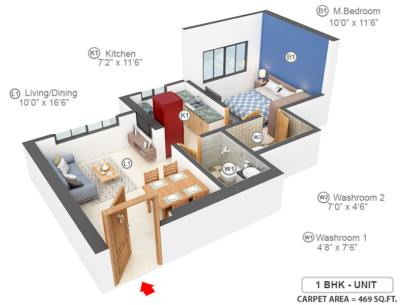 3DFloorPlan of ASHAR MAPLE BIRCH