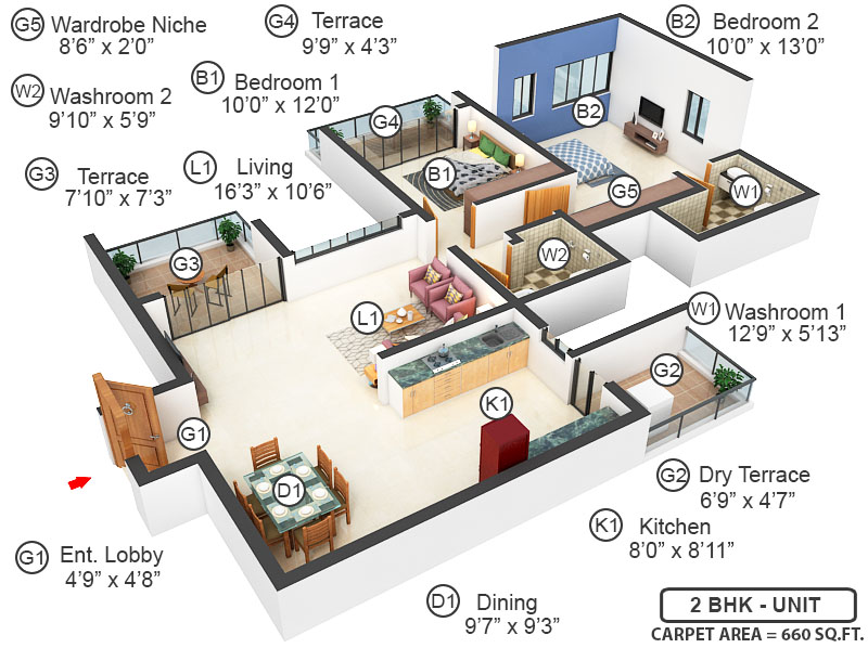 3DFloorPlan of Runal Gateway Phase III
