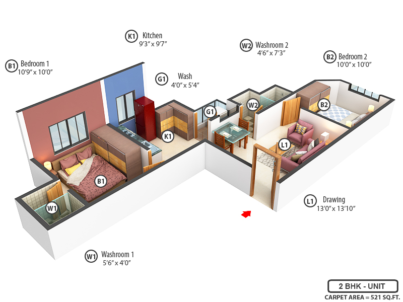 3DFloorPlan of Shree Hari Vatika 2