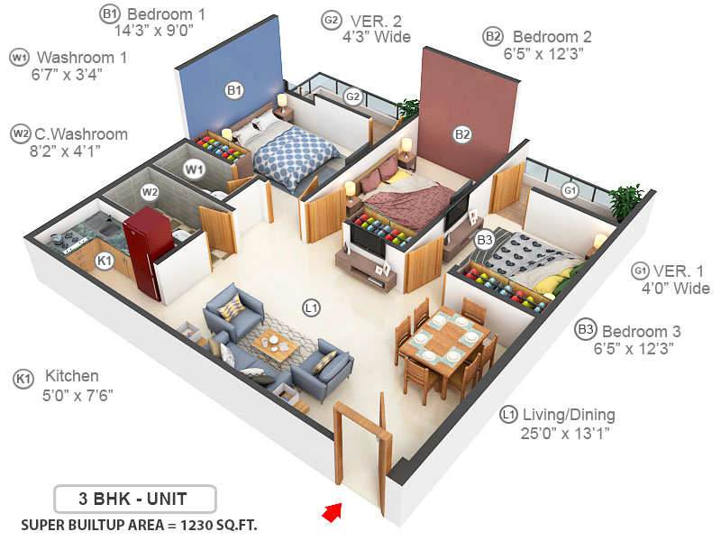 3DFloorPlan of Pioneer Skylark III