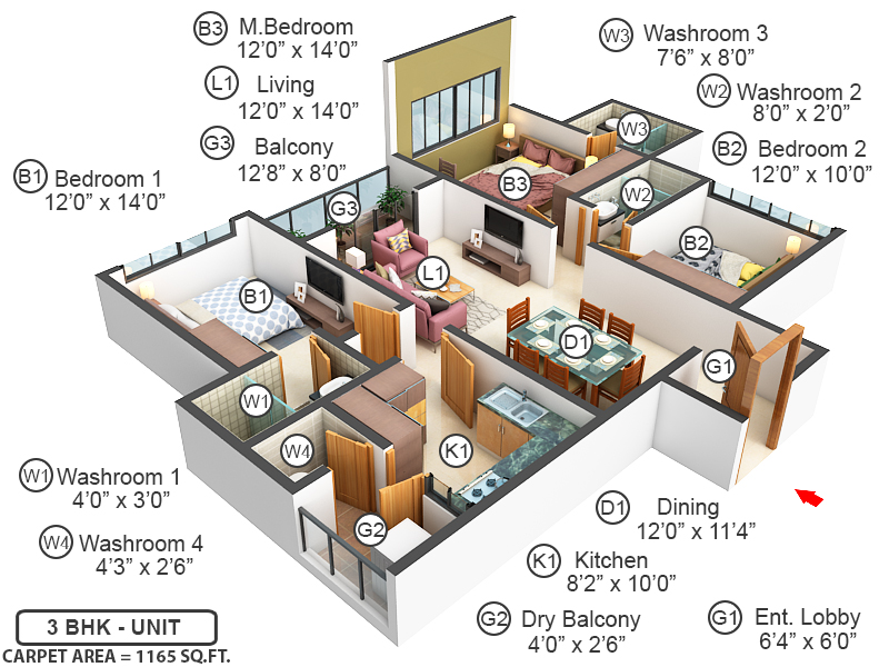 3DFloorPlan of Sagitarius Bluegrass Residences Tower II