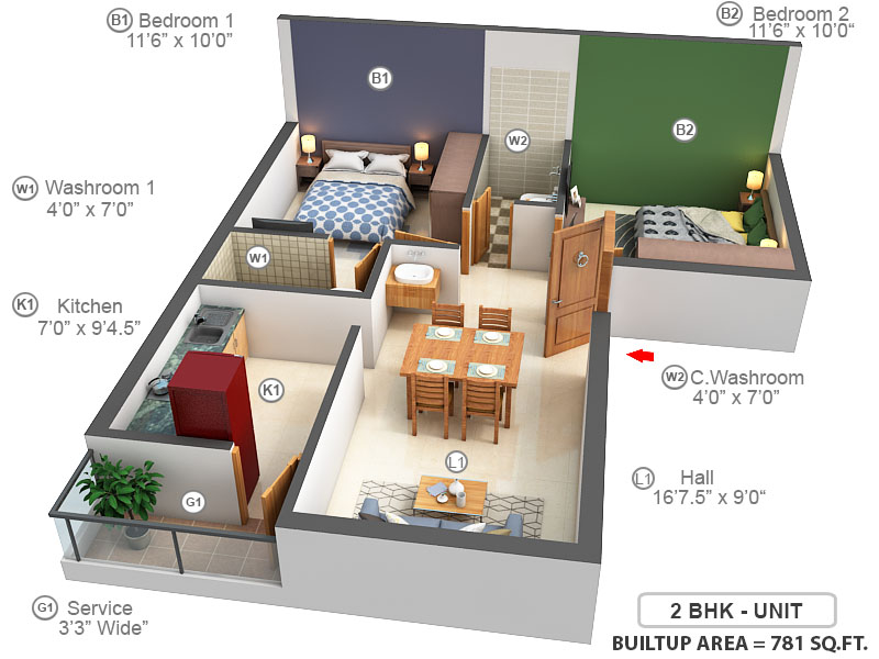 3DFloorPlan of VGK Mithran