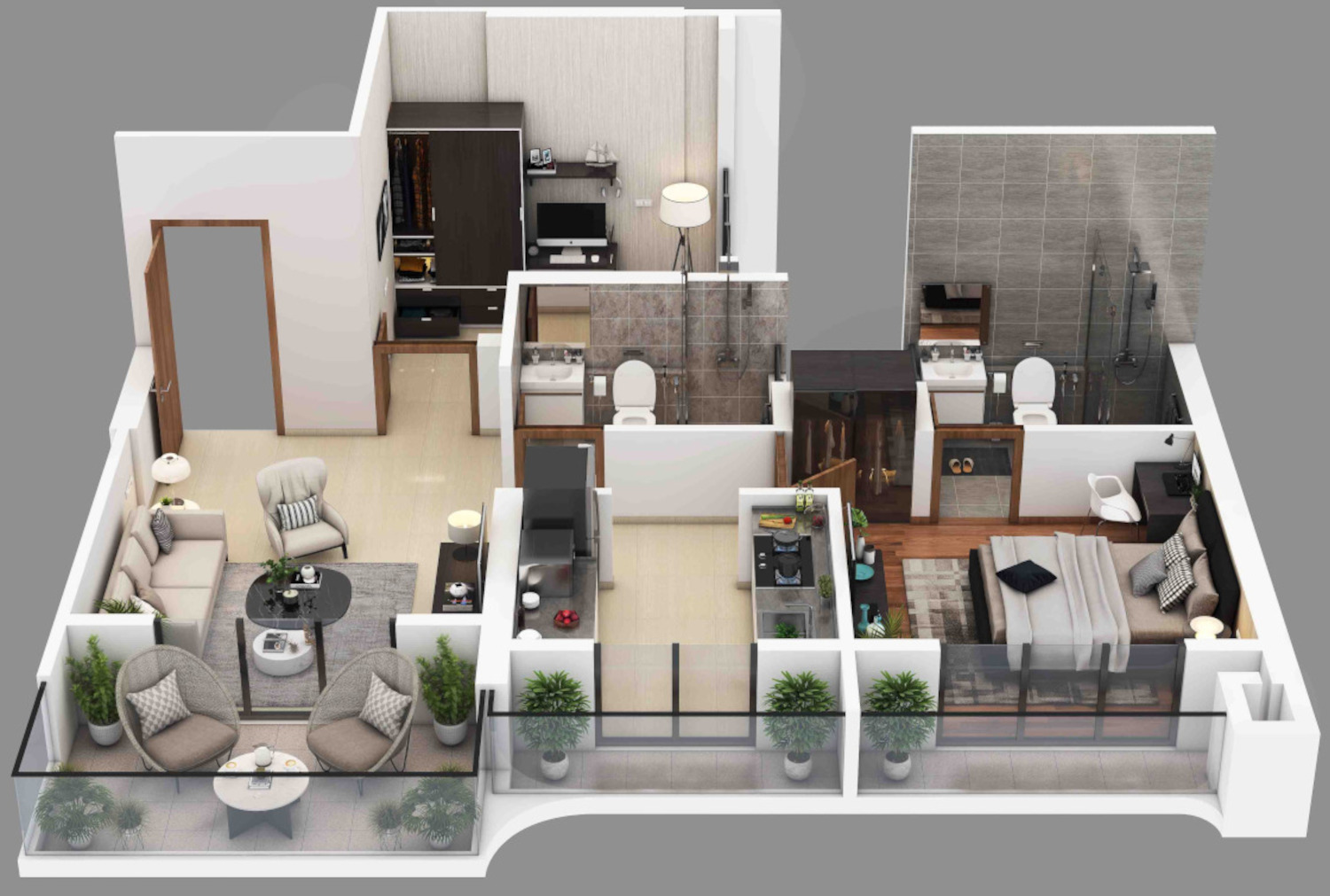 3DFloorPlan of Asha Icon Live An Iconic Life