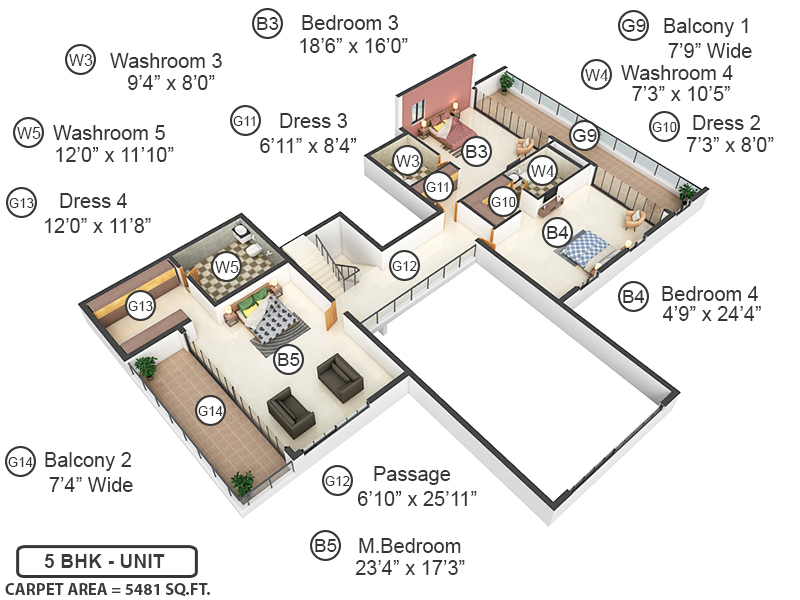 3DFloorPlan of Arvind Uplands Two