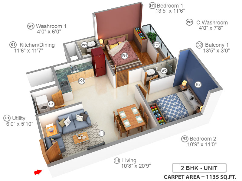 3DFloorPlan of SV Sai Gaurav