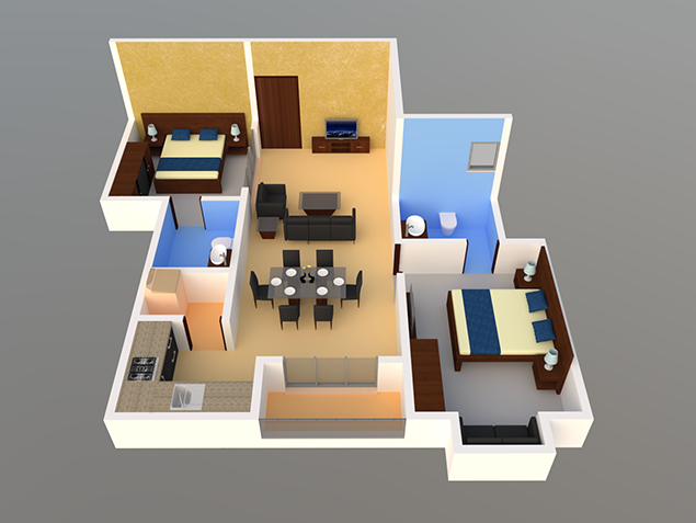 3DFloorPlan of Mana Capitol Apartment