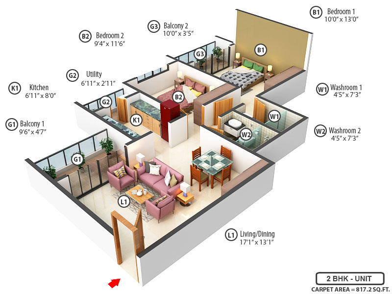 3DFloorPlan of Runwal The Central Park Phase I
