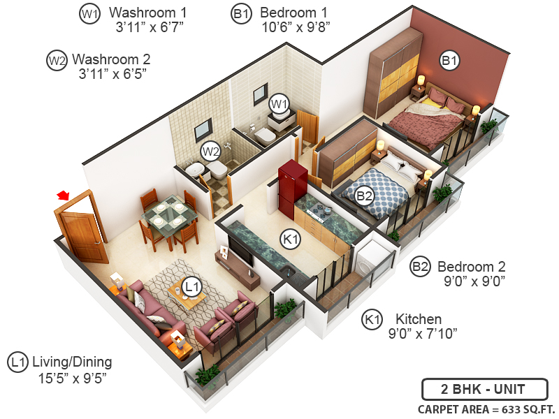 3DFloorPlan of Ornate Heights Phase 1