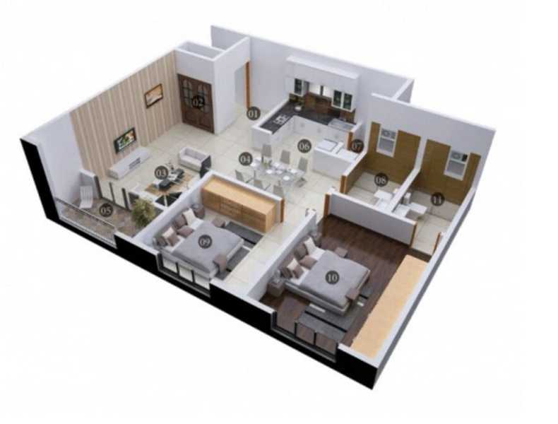 3DFloorPlan of Shriram Chirping Woods Tower 5