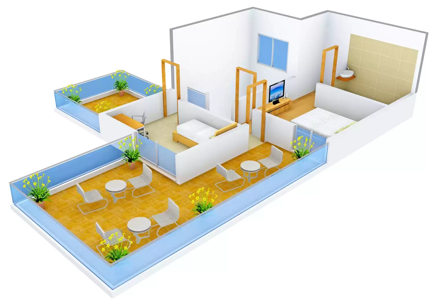 3DFloorPlan of Silver Peaks Cottage