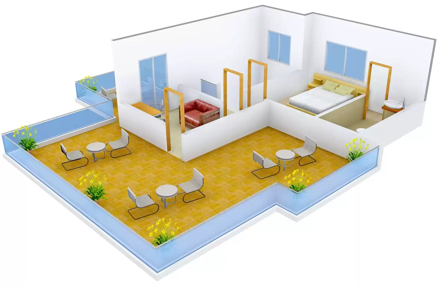 3DFloorPlan of Silver Peaks Cottage