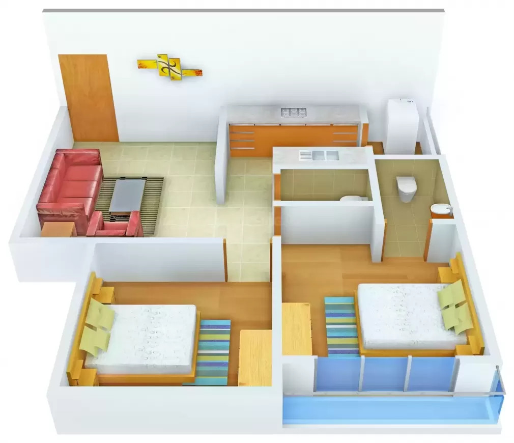 3DFloorPlan of Sanskar Residency