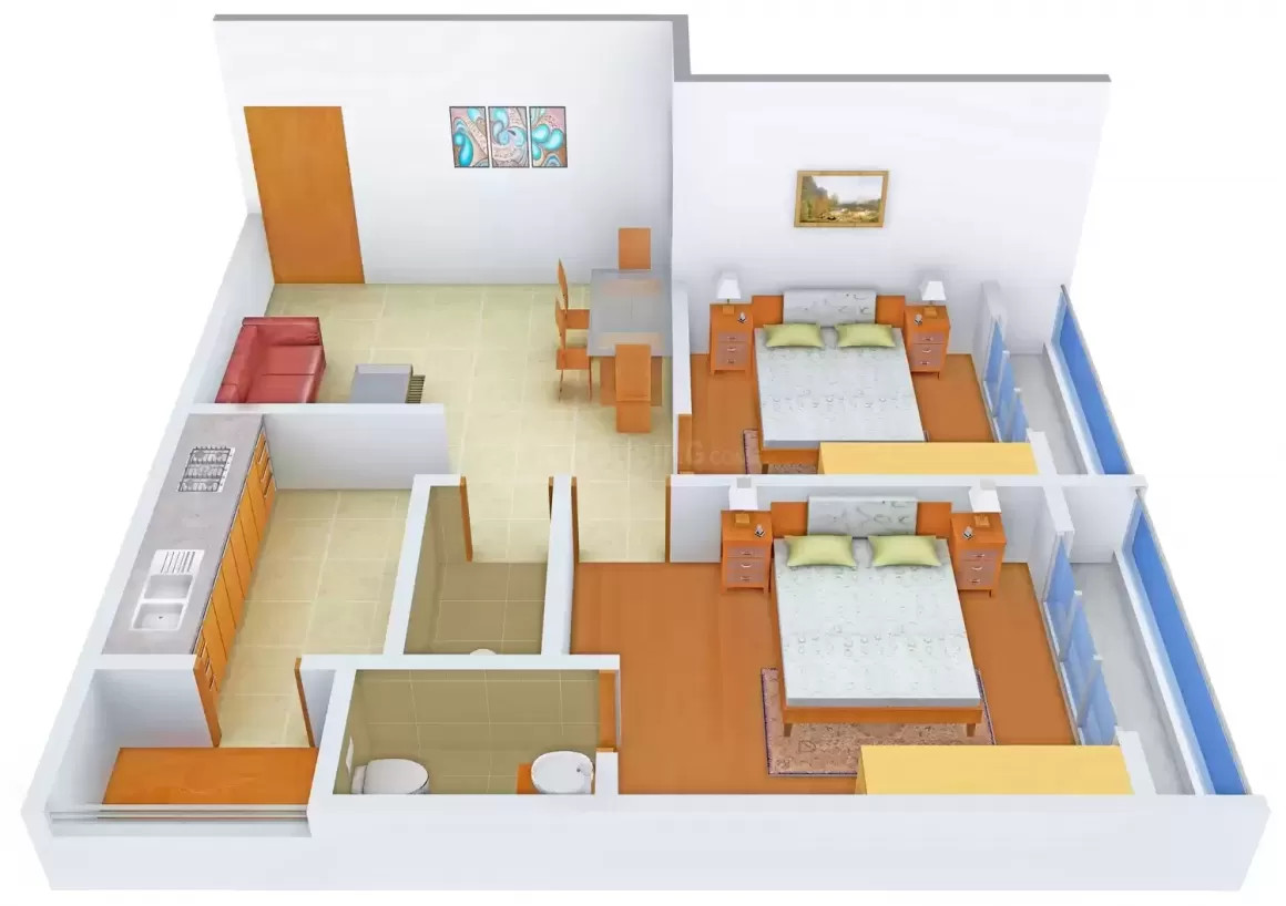 3DFloorPlan of Sanskar Residency