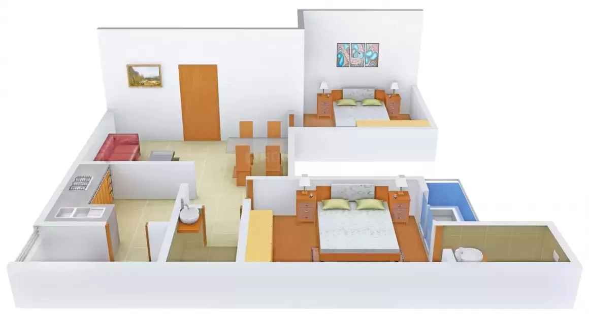 3DFloorPlan of Sanskar Residency