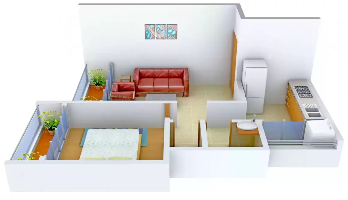 3DFloorPlan of Bramha Apartment