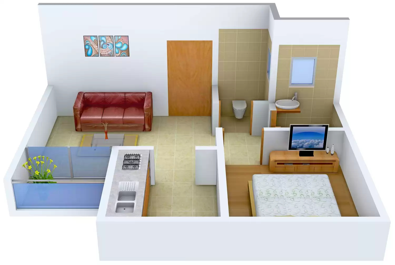 3DFloorPlan of RVC Builders Gardenia