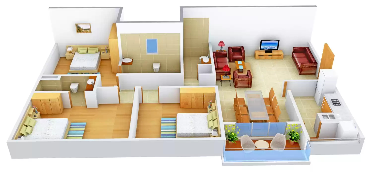 3DFloorPlan of Ankur Sukriti