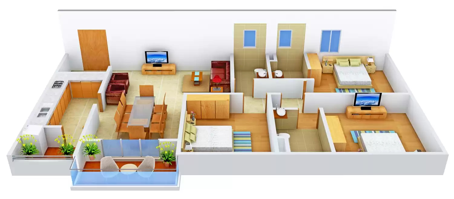 3DFloorPlan of Ankur Sukriti