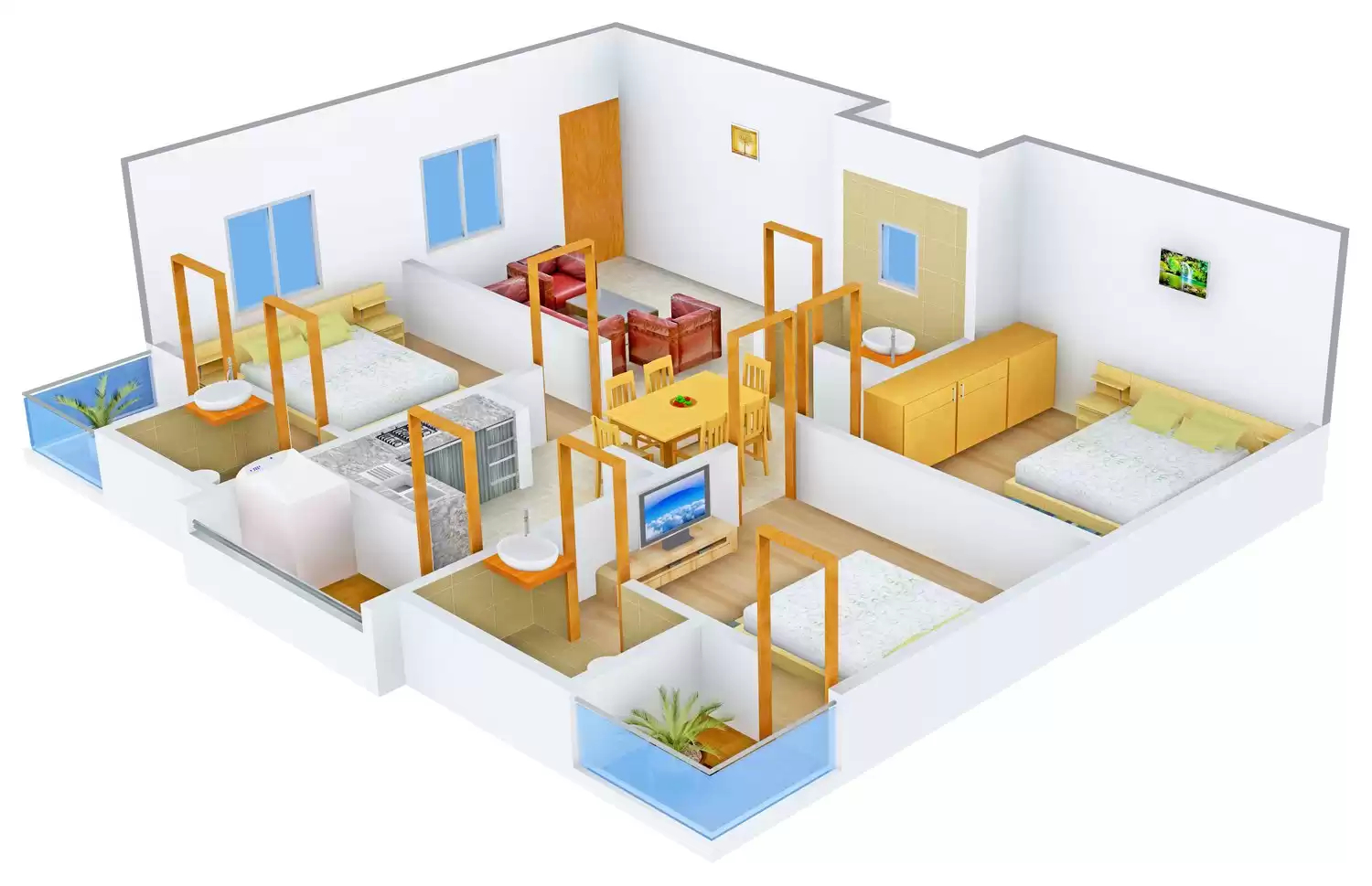 3DFloorPlan of K Nachani And Allons The C 21 Ress Comm