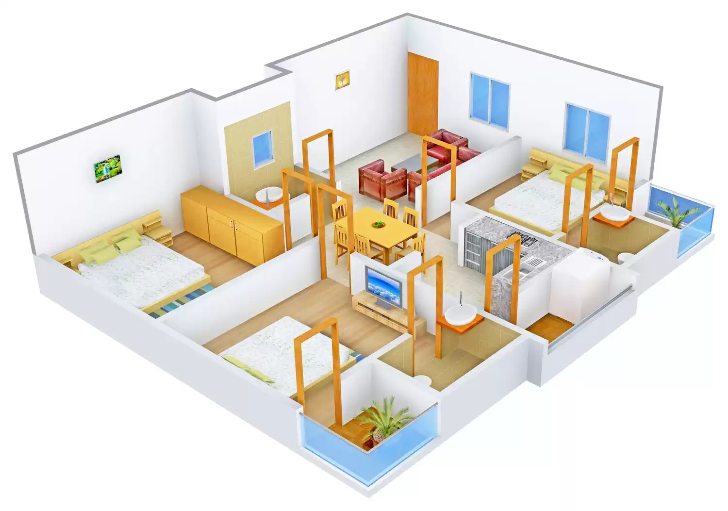 3DFloorPlan of K Nachani And Allons The C 21 Ress Comm