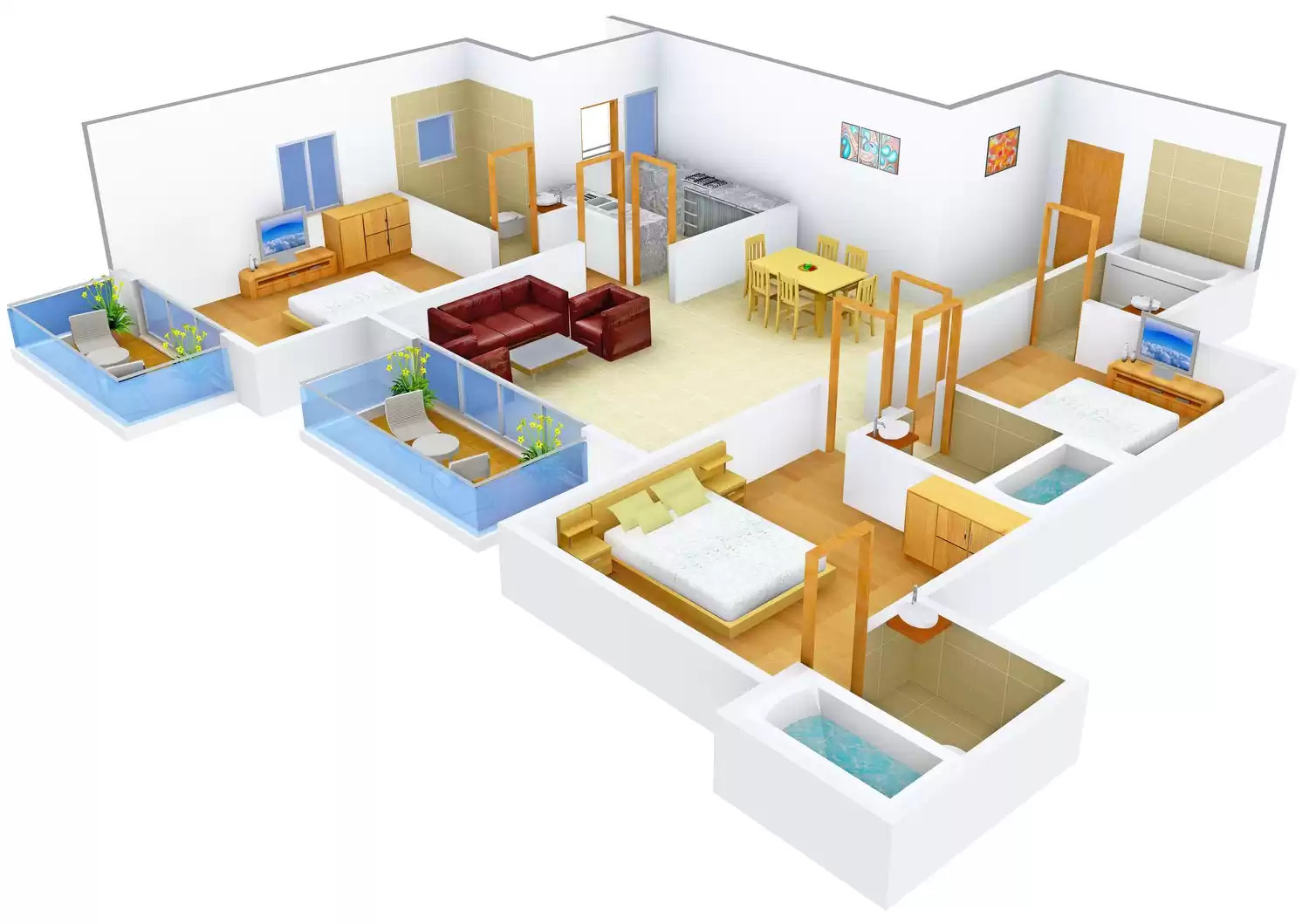 3DFloorPlan of Janta Sector 94 Apartment