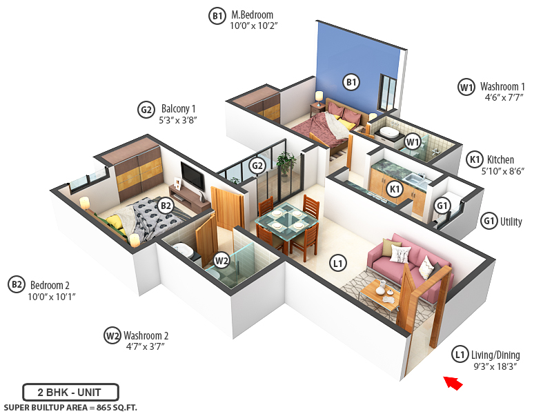 3DFloorPlan of KG Centre Point Phase 3