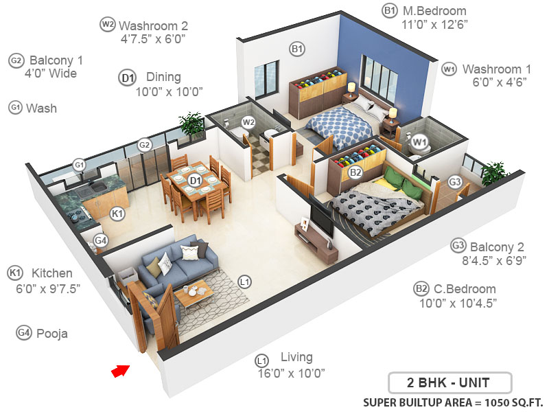 3DFloorPlan of Srita Splendor